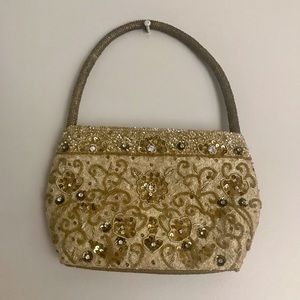 Small, gold beaded purse